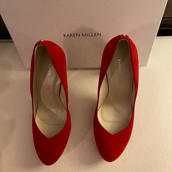Karen Millen Suede Platform High-Heel Court Pumps - Picture 2 of 6